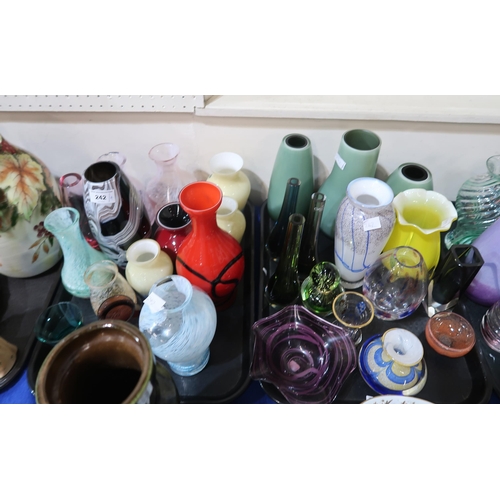 242 - A collection of Caithness and other glass ware, mainly vases and dishes