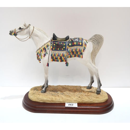 262 - A Border Fine Arts Arab Stallion Standing (with authentic saddle) model No. A2016 by Anne Wall, limi... 