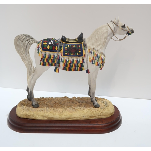 262 - A Border Fine Arts Arab Stallion Standing (with authentic saddle) model No. A2016 by Anne Wall, limi... 