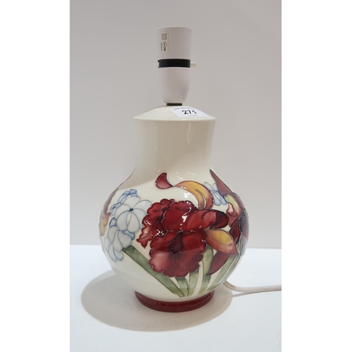 271 - A Moorcroft Frilled Orchid table lamp