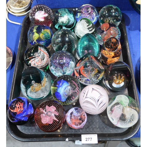 277 - Assorted Caithness glass paperweights including Moroccan Nights, Royale, Tropical Fruits, Caledonia ... 