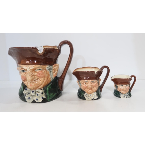 302 - Three Royal Doulton graduated Old Charley character jugs 