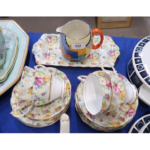 332 - A Royal Winton Summertime Chintz part tea set and a Susie Cooper for Grays Pottery jug