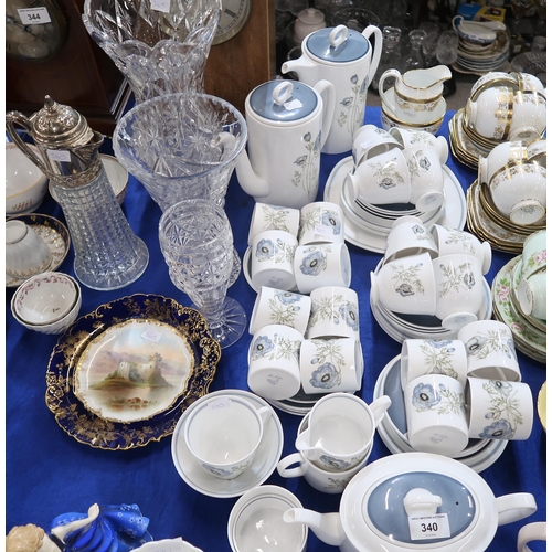 340 - A Susie Cooper Glen Mist pattern tea and coffee service together with assorted crystal and a Hammers... 