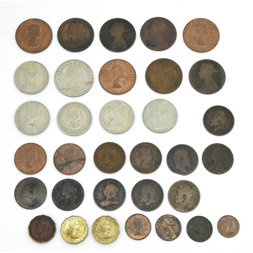 441 - A small collection of GB coinage with some Victorian examples.