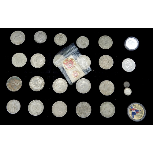 445 - Coins, Banknotes and Tokens.A collection of GB and worldwide coins in four collectors cases to inclu... 