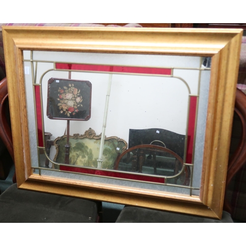 121 - A lot comprising 20th century gilt framed wall mirror with ceramic medallions applied to frame, anot... 