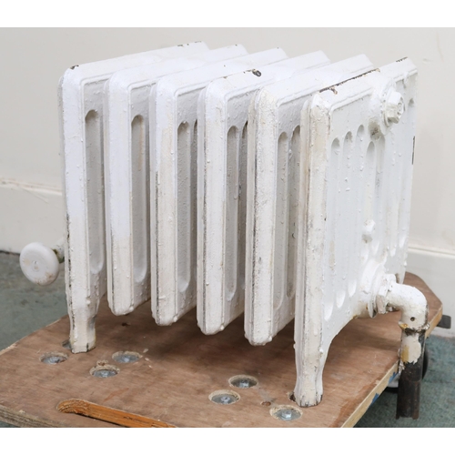 123 - A small late 19th/early 20th century cast iron radiator, 33cm high x 49cm wide x 34cm deep