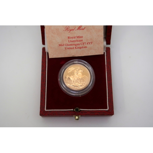 442A - ELIZABETH II  sovereign 1988Obverse; third crowned portrait of HM Queen Elizabeth II right, wea... 