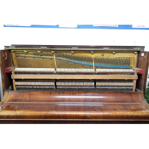 46 - An early 20th century mahogany cased C. Bechstein Berlin upright dual pedal piano retailed by 