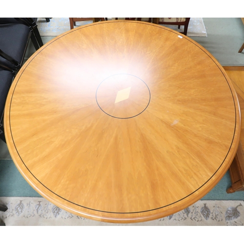 81 - *PLEASE NOTE THIS LOT IS NOT LAURA ASHLEY* A large contemporary circular topped pedestal dining tabl... 