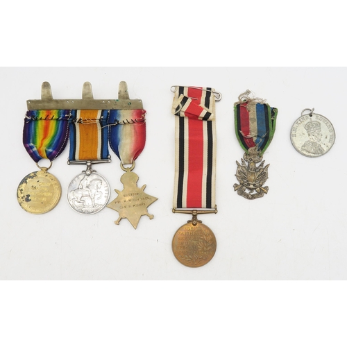 532 - A WW1 medal group of three, awarded to S-14292 Pte. R.M. Davidson of the Cameron Highlanders, compri... 