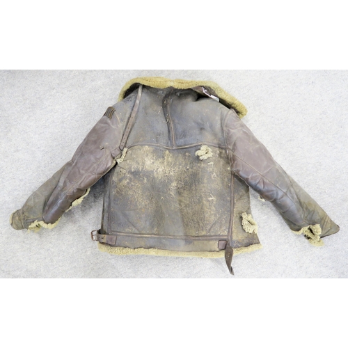 536 - A WW2 period sheepskin flying jacket, in relic condition