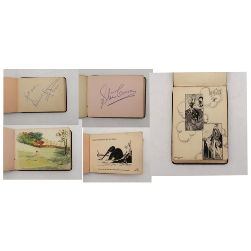 542 - An early-20th century album of sketches and autographs, to include original artwork by Eileen D. Cam... 