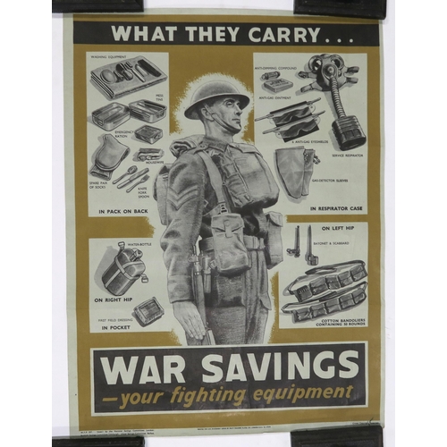 601 - Four various WW2 War Savings propaganda posters, including an example for the Rutherglen Office of t... 