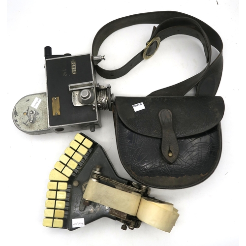 608 - A Glasgow Corporation Tramways conductor's patent leather bag, corresponding Acme Thunderer whistle,... 