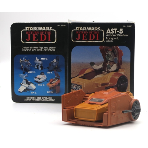 628 - Two Kenner Star Wars: Return of the Jedi Speeder Bikes and an AST-5 Armoured Sentinel Transport... 