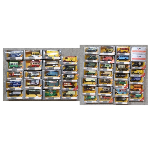 645 - A large quantity of boxed Corgi Classics model buses and lorries