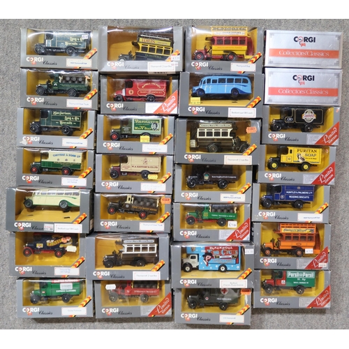 645 - A large quantity of boxed Corgi Classics model buses and lorries