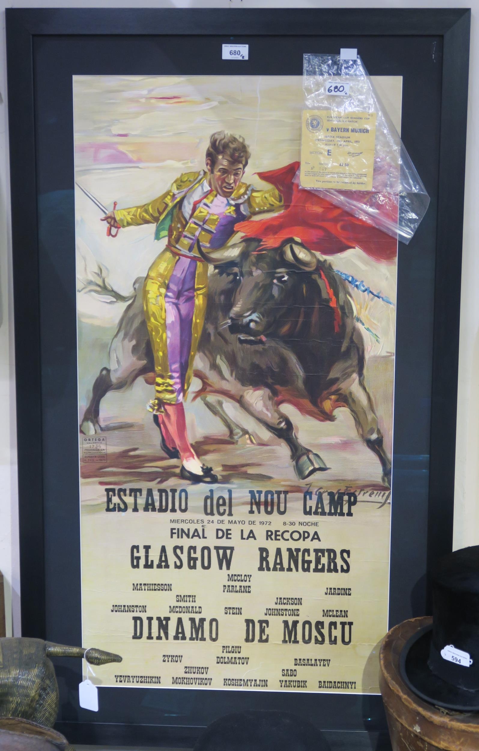 Glasgow Rangers F.C.: a rare original 1972 European Cup Winners