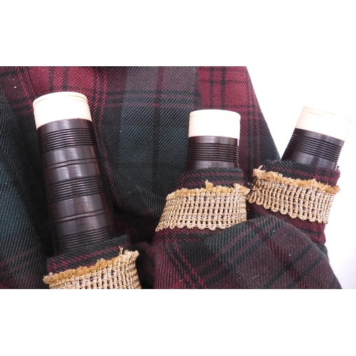 453 - BAGPIPES a set of Scottish mouthblown small pipes ivorine mounted