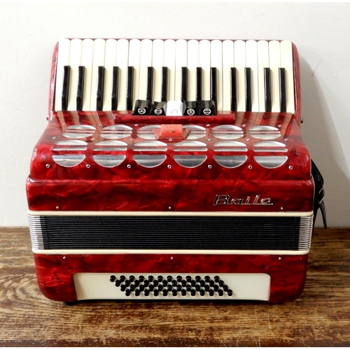 456 - BAILE a 48 bass 34 key piano accordion in red with case