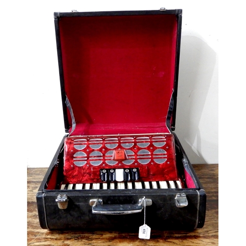 456 - BAILE a 48 bass 34 key piano accordion in red with case