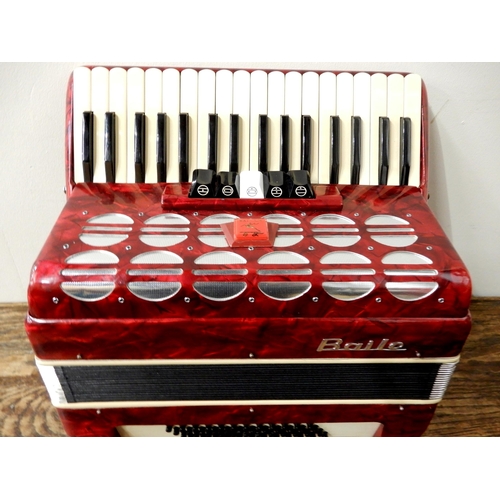 456 - BAILE a 48 bass 34 key piano accordion in red with case