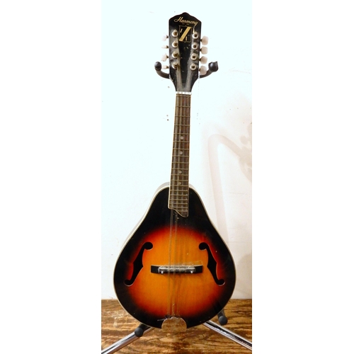 463 - HARMONY mandolin 17 1/2 fret board with f~holes in sunburst labelled H801 8S