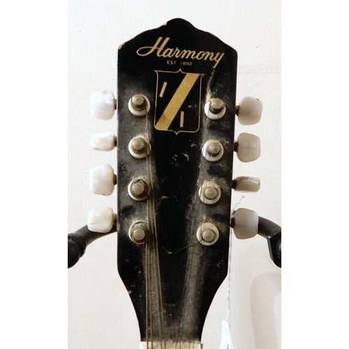 463 - HARMONY mandolin 17 1/2 fret board with f~holes in sunburst labelled H801 8S