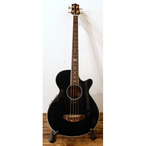 466 - Santa Ana AB877EQ electro acoustic bass with guitar stand