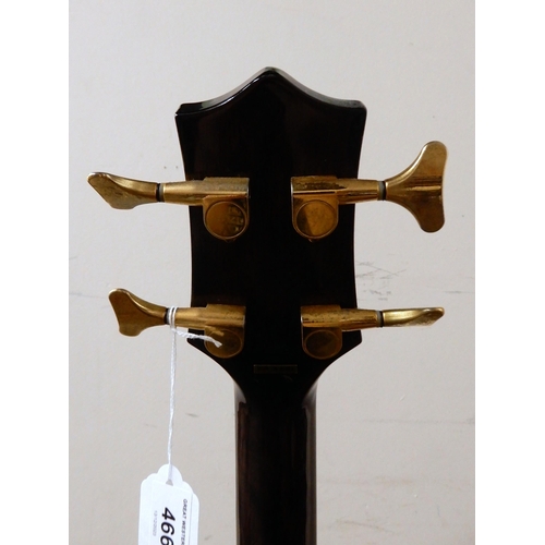 466 - Santa Ana AB877EQ electro acoustic bass with guitar stand