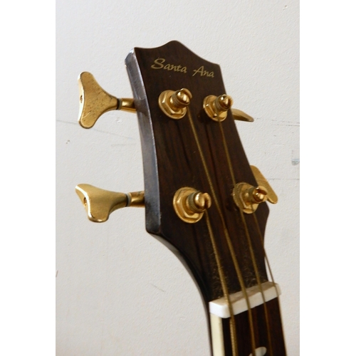 466 - Santa Ana AB877EQ electro acoustic bass with guitar stand