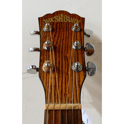 467 - WASHBURN D46S dreadnought acoustic guitar serial number G05070020 with guitar stand