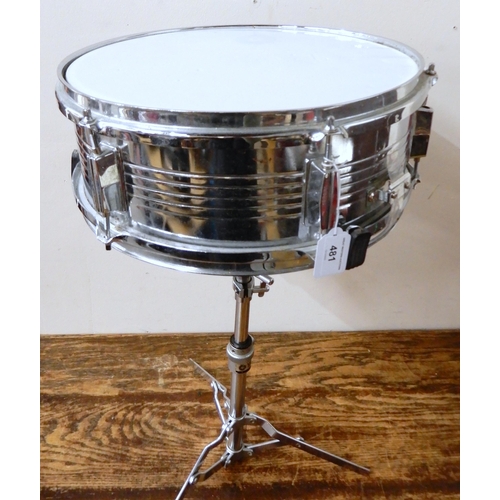 481 - A snare drum with stand 