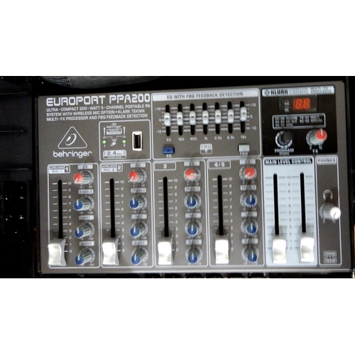 493 - BEHRINGER Europort PPA200 5 Channel Portable PA System