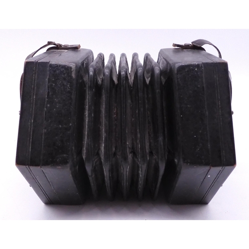 501 - Lachnal 5 bellows 35 button anglo concertina with the ENGLISH MADE TRADE MARK  and stylised ree... 