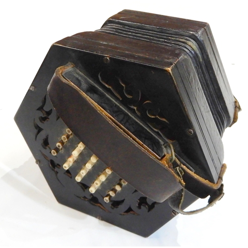 501 - Lachnal 5 bellows 35 button anglo concertina with the ENGLISH MADE TRADE MARK  and stylised ree... 