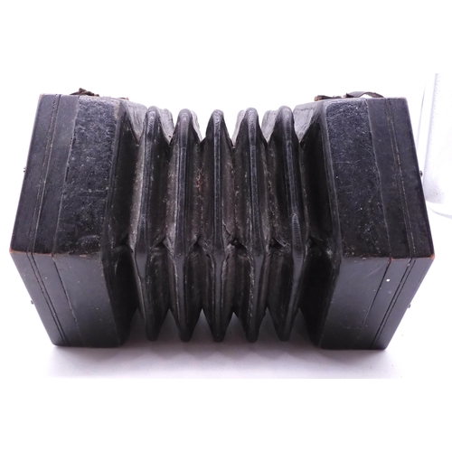 501 - Lachnal 5 bellows 35 button anglo concertina with the ENGLISH MADE TRADE MARK  and stylised ree... 