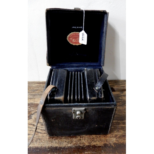 502A - C. WHEATSTONE & CO CONCERTINA circa 1920, pierced nickel plate ends, single valve, 48 button, 5 ... 