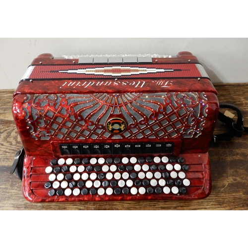 504A - Alessandrini accordion  continental chromatic C system 4 voice right hand 87 button and 120 bas... 