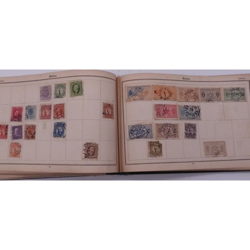 509 - A small collection in an Improved Postage Stamp Album circa 1891 with good G.B. India, Hong Kong, Za... 