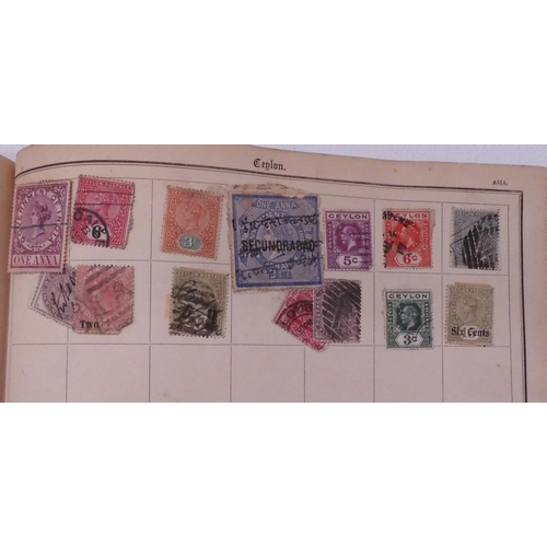 509 - A small collection in an Improved Postage Stamp Album circa 1891 with good G.B. India, Hong Kong, Za... 