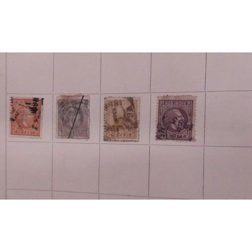 509 - A small collection in an Improved Postage Stamp Album circa 1891 with good G.B. India, Hong Kong, Za... 