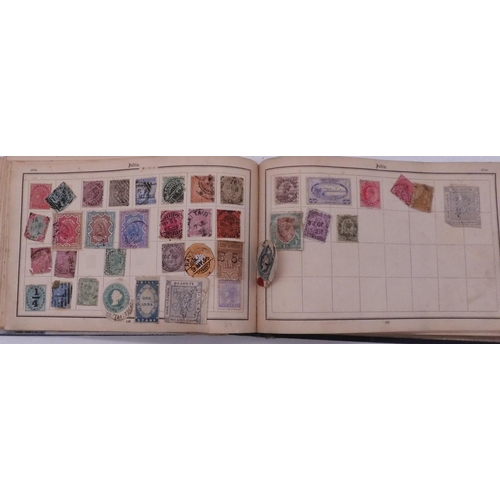 509 - A small collection in an Improved Postage Stamp Album circa 1891 with good G.B. India, Hong Kong, Za... 