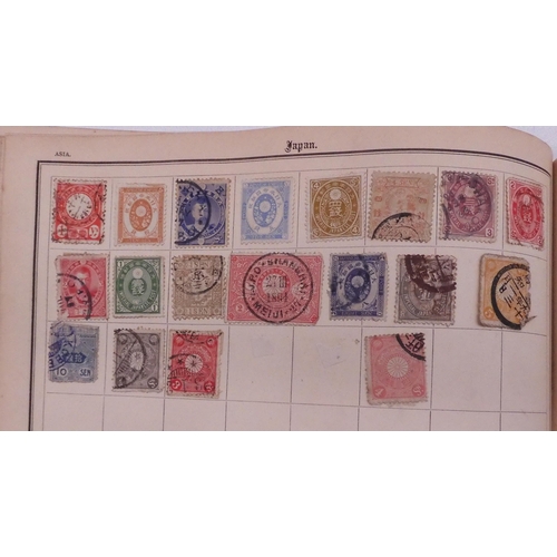 509 - A small collection in an Improved Postage Stamp Album circa 1891 with good G.B. India, Hong Kong, Za... 