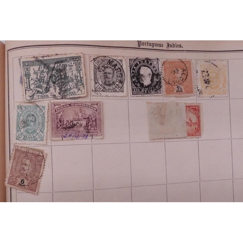 509 - A small collection in an Improved Postage Stamp Album circa 1891 with good G.B. India, Hong Kong, Za... 