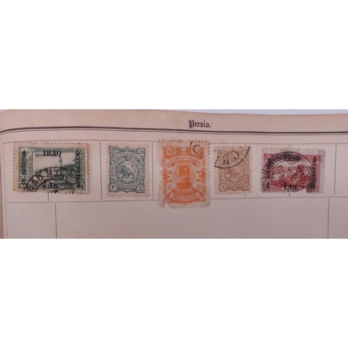 509 - A small collection in an Improved Postage Stamp Album circa 1891 with good G.B. India, Hong Kong, Za... 