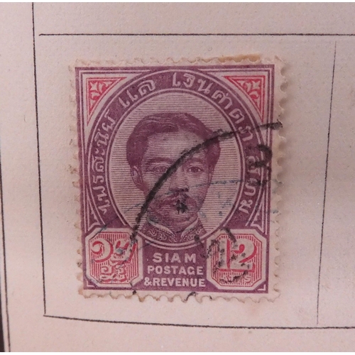 509 - A small collection in an Improved Postage Stamp Album circa 1891 with good G.B. India, Hong Kong, Za... 