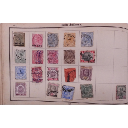 509 - A small collection in an Improved Postage Stamp Album circa 1891 with good G.B. India, Hong Kong, Za... 